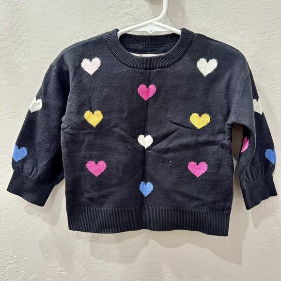 Baby Gap Black Rainbow Heart Sweater - Picture 1 of 5